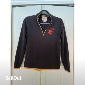Womens Small Black 1/4 Zip Pullover Sweatshirt
